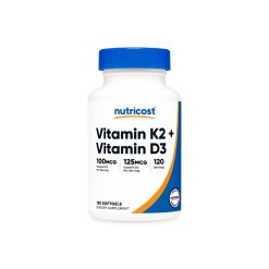 Vitamin d3+k2 Nutricost 5000ui+100mcg N120